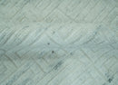 Carved Texture Modern Geometrical Design  Custom Made  Ivory and Light Blue Wool Area Rug