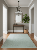 Carved Texture Modern Geometrical Design  Custom Made  Ivory and Light Blue Wool Area Rug