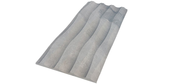 Natural Stone 3D Wall Panel - Hand Carved Wavy Design Texture