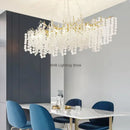 GobekUsa Circular Crystal Chandelier Living Room Pendant Lights LED Indoor Decoration