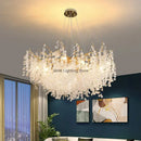 GobekUsa Circular Crystal Chandelier Living Room Pendant Lights LED Indoor Decoration