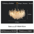 GobekUsa Circular Crystal Chandelier Living Room Pendant Lights LED Indoor Decoration