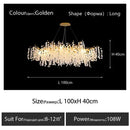 GobekUsa Circular Crystal Chandelier Living Room Pendant Lights LED Indoor Decoration