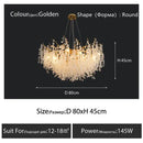 GobekUsa Circular Crystal Chandelier Living Room Pendant Lights LED Indoor Decoration