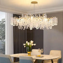 GobekUsa Circular Crystal Chandelier Living Room Pendant Lights LED Indoor Decoration