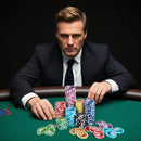 Casino Poker Chips with 600 Pieces Chips Texas Holdem Poker Chip Set-Black