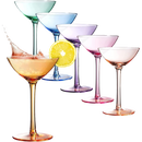 Colored Coupe Glasses Set Of 6 12 Oz Classic Cocktail Glassware For Champagne Martini Manhattan Cosm by The Wine Savant