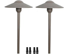Cast Aluminum Low Voltage Landscape Lighting Pathway Lights Included Ground Spike,Wire Connectors Free Replaceable 3 Watts G4 LED Bulb Warm White 2-Pack
