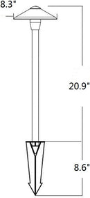 Cast Aluminum Low Voltage Landscape Lighting Pathway Lights Included Ground Spike,Wire Connectors Free Replaceable 3 Watts G4 LED Bulb Warm White 2-Pack