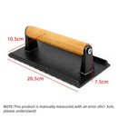 GobekUsa Cast Iron Steak Press Plate with Wooden Handle - Rectangular Meat Press Tool