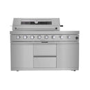 Castelle Flame Capri 96-Inch 6-Burner 85000 BTU Outdoor Kitchen Liquid Propane Grill Island With Fridge (SAK42895) by SAKSBY WHOLESALE