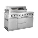 Castelle Flame Capri 96-Inch 6-Burner 85000 BTU Outdoor Kitchen Liquid Propane Grill Island With Fridge (SAK42895) by SAKSBY WHOLESALE