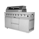 Castelle Flame Capri 96-Inch 6-Burner 85000 BTU Outdoor Kitchen Liquid Propane Grill Island With Fridge (SAK42895) by SAKSBY WHOLESALE