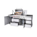 Castelle Flame Deluxe 4-Burner 72000 BTU Stainless Steel Liquid Propane Grill Island (SAK31425)
