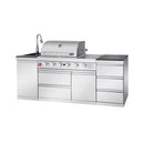 Castelle Flame Deluxe 4-Burner 72000 BTU Stainless Steel Liquid Propane Grill Island (SAK31425)