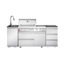 Castelle Flame Deluxe 4-Burner 72000 BTU Stainless Steel Liquid Propane Grill Island (SAK31425)