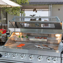 Castelle Flame Valmont 43-Inch 6-Burner 85K BTU Outdoor BBQ Kitchen Grill Island With Granite Countertops, Rotisserie Kit, Cabinets, And Sink (SAK73518)