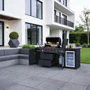 Castelle Flame Monarch 4-Burner 72000 BTU Liquid Propane Grill Island With Fridge And Sink (SAK68127) by SAKSBY WHOLESALE