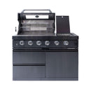 Castelle Flame Ember Premium Black Stainless Steel 4-Burner Liquid Propane Kitchen Grill Island With Rotisserie Kit (SAK48157)