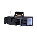 Castelle Flame Summit 6-Burner 85000 BTU Liquid Propane Grill Island With Sink And Fridge (SAK59238) by SAKSBY WHOLESALE