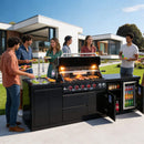 Castelle Flame Summit 6-Burner 85000 BTU Liquid Propane Grill Island With Sink And Fridge (SAK59238) by SAKSBY WHOLESALE