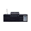 Castelle Flame Summit 6-Burner 85000 BTU Liquid Propane Grill Island With Sink And Fridge (SAK59238) by SAKSBY WHOLESALE