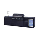 Castelle Flame Summit 6-Burner 85000 BTU Liquid Propane Grill Island With Sink And Fridge (SAK59238) by SAKSBY WHOLESALE