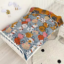 GobekUsa Cat Cartoon Animal Pure Cotton Gauze Towel Blanket for Adults and Children