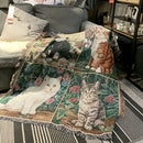 GobekUsa Cat Sunflower Knitted Sofa Cover - Multi-functional Blanket, Bed Cover, Floor Mat, and Tapestry for Home Decor.