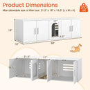 Cat Litter Box Enclosure for 2 Cats with Double Rooms and Sisal Scratching Mat-White by LJGDeals