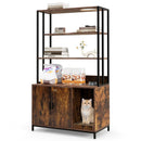 Cat Litter Box Enclosure with Storage and 3-tier Shelves by LJGDeals
