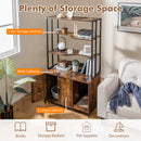Cat Litter Box Enclosure with Storage and 3-tier Shelves-Rustic Brown