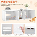 Cat Litter Box Enclosure for 2 Cats with Double Rooms and Sisal Scratching Mat-White by LJGDeals