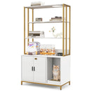 Cat Litter Box Enclosure with Storage and 3-tier Shelves by LJGDeals
