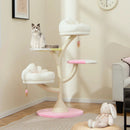 Multi-Layer Cat Tree Cat Tower with 2 Cat Perches 2 Platforms-Pink by LJGDeals