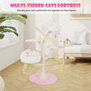 Multi-Layer Cat Tree Cat Tower with 2 Cat Perches 2 Platforms-Pink by LJGDeals