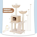 48 Inch Cattail Cat Tower with Sisal Scratching Posts Perch and Condo-Beige by LJGDeals