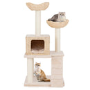 48 Inch Cattail Cat Tower with Sisal Scratching Posts Perch and Condo-Beige by LJGDeals