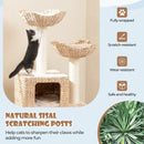 48 Inch Cattail Cat Tower with Sisal Scratching Posts Perch and Condo-Beige by LJGDeals