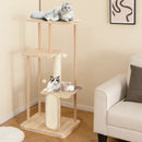 Wooden Multi-level Modern Cat Tower with Scratching Board and Post by LJGDeals