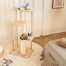 Wooden Multi-level Modern Cat Tower with Scratching Board and Post by LJGDeals