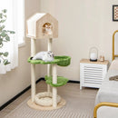 55 Inch Tall Cat Climbing Stand with Sisal Scratching Posts and Soft Cat Bed for Indoor Kittens-Green by LJGDeals
