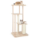 Wooden Multi-level Modern Cat Tower with Scratching Board and Post by LJGDeals
