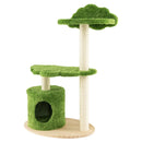 38 Inch Cute Cat Tree for Indoor Cats with Fully Wrapped Sisal Scratching Posts-Green by LJGDeals