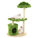38 Inch Cute Cat Tree for Indoor Cats with Fully Wrapped Sisal Scratching Posts-Green by LJGDeals