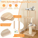 Wooden Multi-level Modern Cat Tower with Scratching Board and Post by LJGDeals