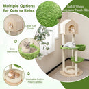 55 Inch Tall Cat Climbing Stand with Sisal Scratching Posts and Soft Cat Bed for Indoor Kittens-Green by LJGDeals