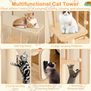 Wooden Multi-level Modern Cat Tower with Scratching Board and Post by LJGDeals