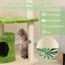 38 Inch Cute Cat Tree for Indoor Cats with Fully Wrapped Sisal Scratching Posts-Green by LJGDeals