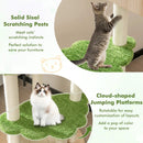 55 Inch Tall Cat Climbing Stand with Sisal Scratching Posts and Soft Cat Bed for Indoor Kittens-Green by LJGDeals